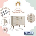 Ver imagem 4 de Cômoda Infantil Isis 1 Porta e 4 Gavetas Areia - Reller Móveis