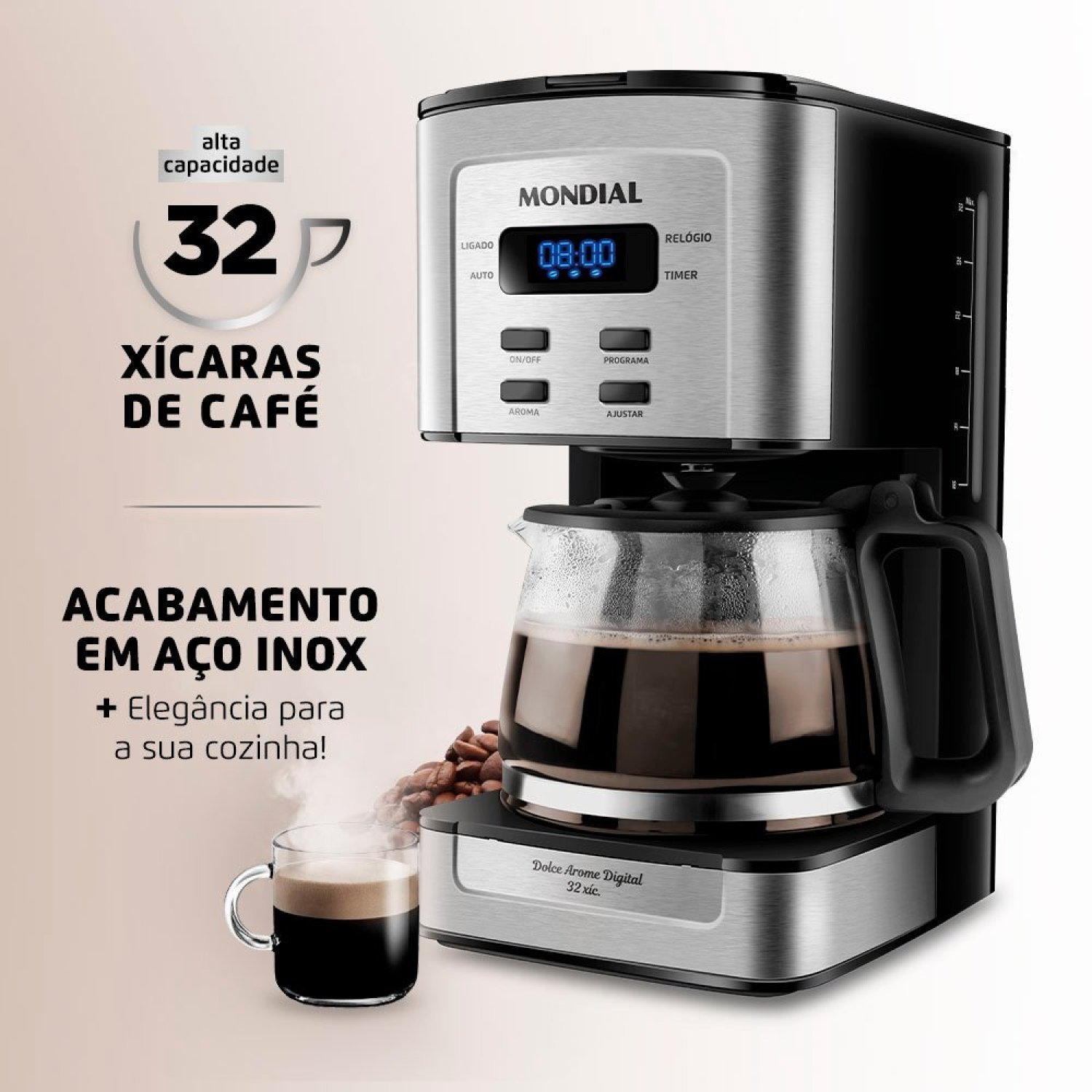 Cafeteira Elétrica Dolce Arome Digital 800w 220v C-44-32x-sdi Mondial - 4