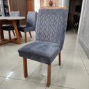 Ver imagem 6 de Sala de Jantar Karen 6 Lugares MDF com Vidro Grafite 196cm Bom Pastor