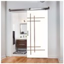 Ver imagem 1 de Porta de Correr Frisada Cm-03 Fundo Primer Branco Kit Alumínio Polido 210x82