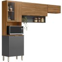 Ver imagem 1 de Cozinha Modulada 3 Pecas 250 Cm Mdp Alba Amendola Grafito Prime Demobile