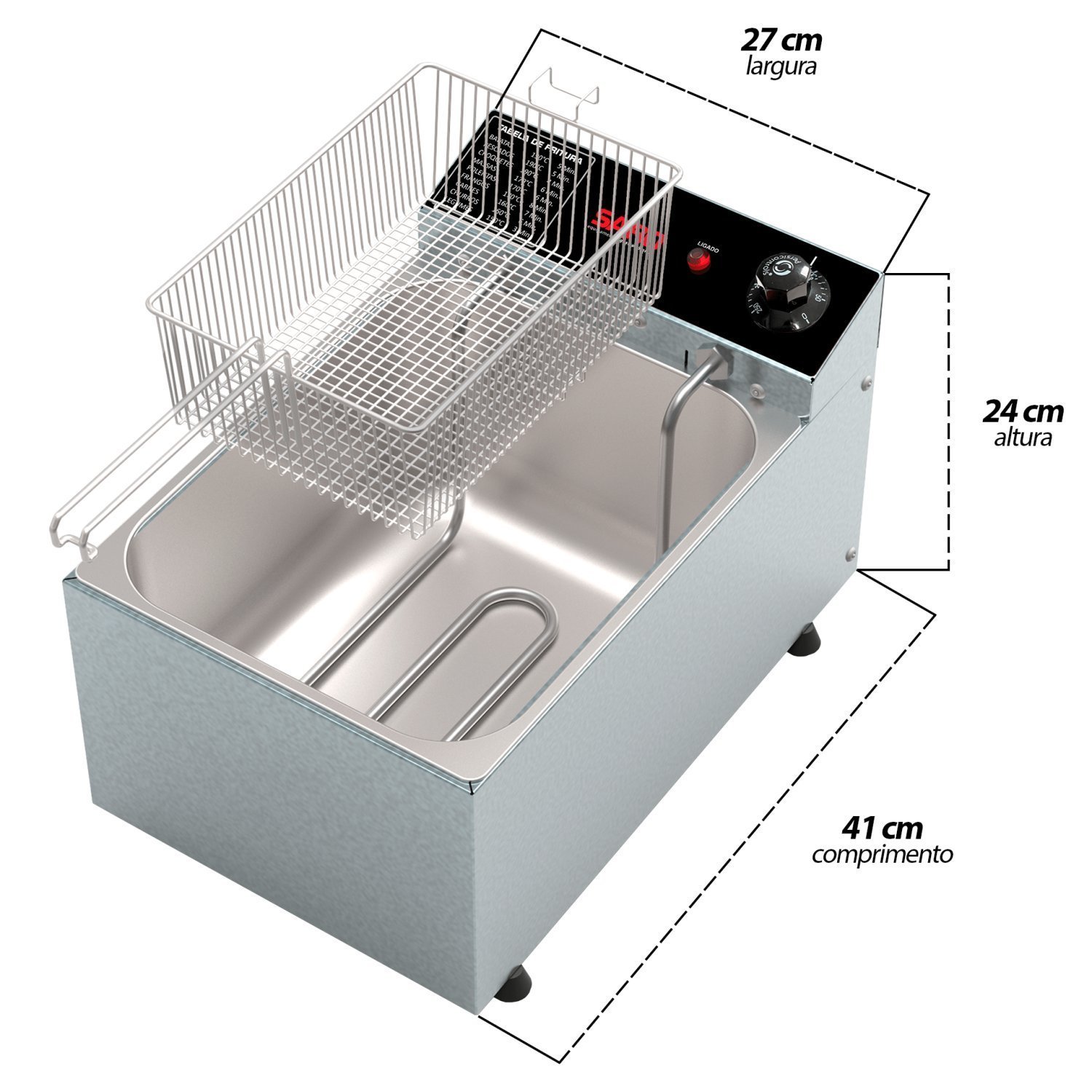 Fritadeira Eletrica 3000w 1 Cuba 5,0 Litros 220v 50-60Hz Fr22 Saro - 4