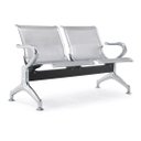 Ver imagem 3 de Kit com 2 Cadeiras Longarina Aeroporto Cromada 2 Lugares