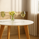 Ver mais imagens de Mesa de Jantar Tampo com Vidro Redonda 90x90cm Slim Branco