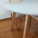 Ver imagem 3 de Mesa de Jantar Tampo com Vidro Redonda 90x90cm Slim Branco