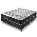 Ver imagem 1 de Conjunto Cama Box Colchão King Size 193x203x67 com Molas Ensacadas Denver Preto