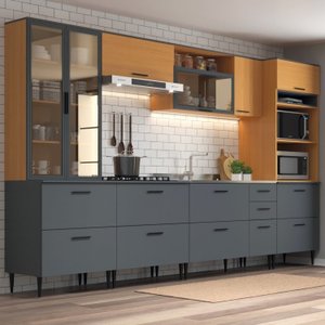 Cozinha Modulada 6 Peças 15 Portas e 2 Gavetas Bárbara 
