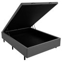 Ver imagem 3 de Cama Box Baú Casal Suede Cinza 42x138x188