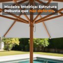 Ver imagem 4 de Guarda Sol Ombrelone 3,00m de Madeira para Piscina Jardim Praia