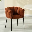 Ver imagem 1 de Cadeira para Sala de Jantar Joy Estofada com Base de Aço Marrom/Terracota