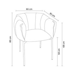 Cadeira para Sala de Jantar 80cm X 66cm Joy - 3