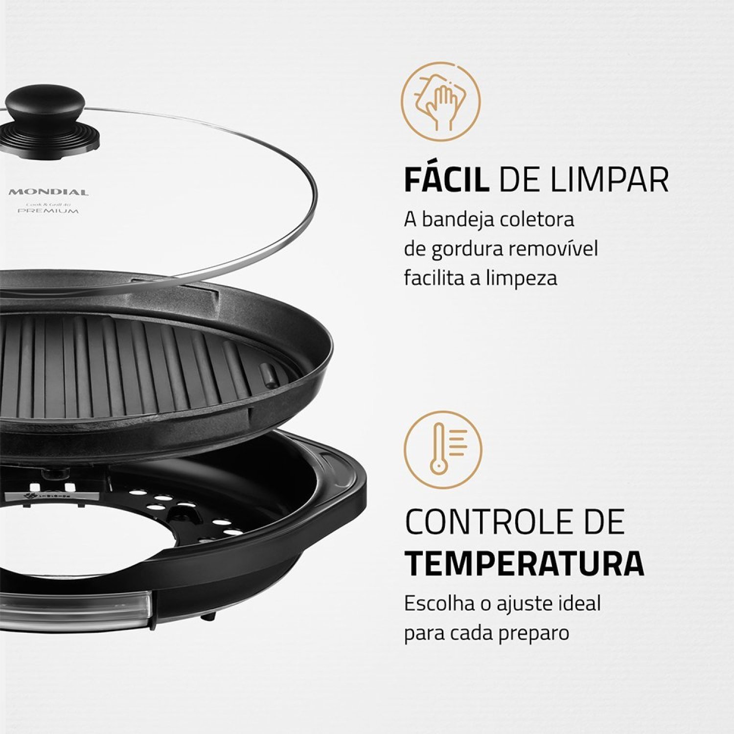 Grill Redondo Smart Grill 30cm 1200w 220v G-04 Mondial - 6