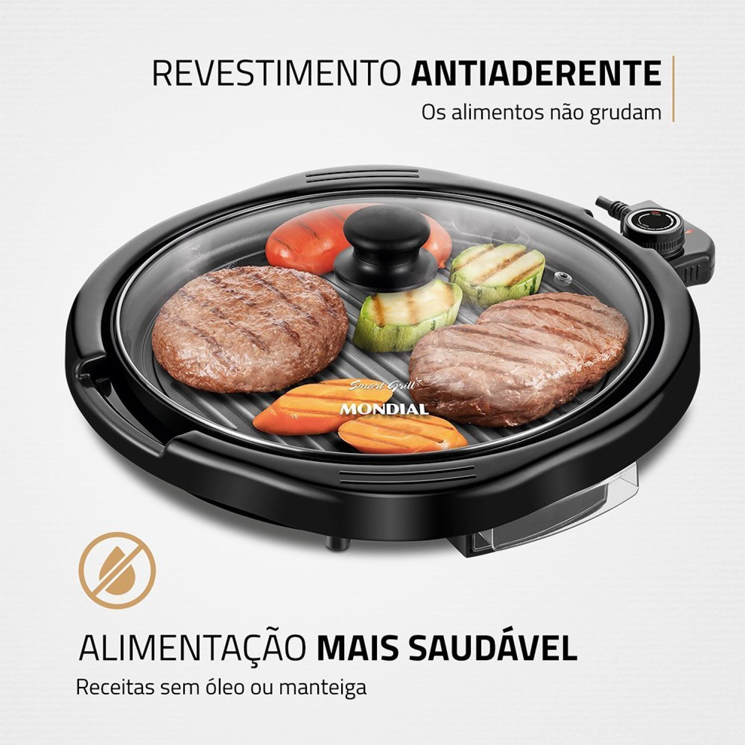 Grill Redondo Smart Grill 30cm 1200w 220v G-04 Mondial - 3