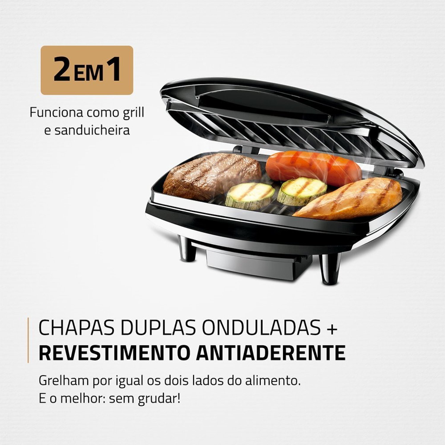 Sanduicheira Elétrica  Max Grill 1200w 127v G-07 Mondial - 3