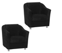 Ver imagem 1 de Kit 02 Tilla Preto Suede para Sala de Estar,Salão Escritoria Biselos-Decor