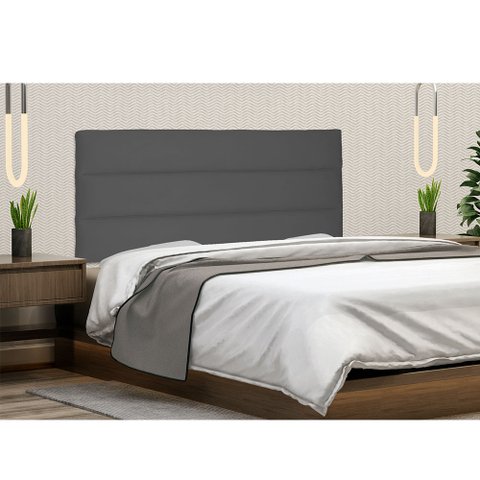 Painel La Italiana Cama Box Casal 140cm Suede - SSX Multicoisas - Cinza