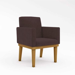 Kit 2 Poltronas Decorativascadeira Reforçada Recepção Marrom Cor:marrom
