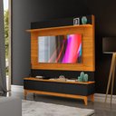 Ver imagem 1 de Painel Home Ripado Para Tv Até 75 Polegadas Freijó Preto Antalya Luapa Móveis