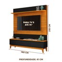 Ver imagem 4 de Painel Home Ripado Para Tv Até 75 Polegadas Freijó Preto Antalya Luapa Móveis