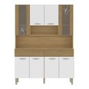 Ver imagem 4 de Armário de Cozinha Compacta Mdf 8 Portas Paris Plus - Freijó/supremo/com Ripado