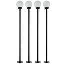 Ver imagem 1 de Jogo 4 Postes Alumínio Pretos Bivolt sem Globo 189cm Global Dital Jardim Praça