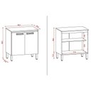 Ver imagem 3 de Balcão de Cozinha Ametista 2 Portas 80 Cm Freijó Gris - Kits Paraná