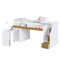 Ver imagem 2 de Cama Infanto Juvenil com Escrivaninha BI840BCCX MDP Branco e Carvalho Completa Móveis Solteiro
