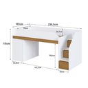 Ver imagem 3 de Cama Infanto Juvenil com Escrivaninha BI840BCCX MDP Branco e Carvalho Completa Móveis Solteiro