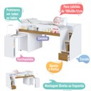 Ver imagem 6 de Cama Infantil Alta com Escrivaninha Multifuncional 230cm Infanto Completa Móveis