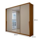 Ver imagem 2 de Guarda-Roupa Casal Mônaco 3 Portas 4 Gavetas com Espelho Freijó/Creme - Panorama Móveis