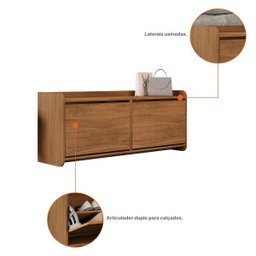 Sapateira 2 Portas Basculantes Nichos Cedro Dália 1,30m - 8
