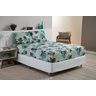 Roupa de Cama Queen 3 Peças Lençol e Fronhas Ponto Palito Yasmin Percal Estampado:floral Verde - 1