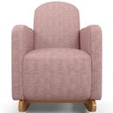 Ver imagem 3 de Poltrona de Amamentação com Balanço e Puff Orgânico Saori W01 Linho Rosa - Lyam Decor