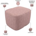 Ver imagem 6 de Poltrona de Amamentação com Balanço e Puff Orgânico Saori W01 Linho Rosa - Lyam Decor