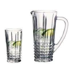 Kit 7 Pçs Jarra de Vidro com Alça 1l + Jogo de 6 Copos 270ml - 3