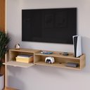 Ver imagem 3 de Rack Bancada Parede Home Supremo Tv 55 Polegadas Nicho Porta Puxador Concha Sala Quarto Moderno