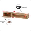 Ver imagem 6 de Rack Bancada Parede Home Supremo Tv 55 Polegadas Nicho Porta Puxador Concha Sala Quarto Moderno