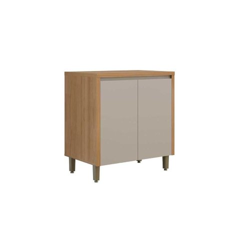 Gabinete de Cozinha Modulado C/ Tampo Allure C/ 2 Portas 80cm Jequitiba/gris Fosco - Linea Brasil