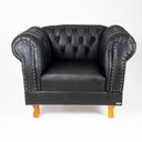 Ver imagem 1 de Conjunto Sofá Namoradeira Chesterfield Capitone Couro Eco Preto Decorativa / Sala, Tv, Estar, Recepç