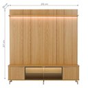 Ver imagem 2 de Rack e Painel para TV 75" 100% MDF 215cm 3 Portas Vidro Reflecta com LED Prateleira Carvalho