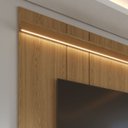 Ver imagem 6 de Rack e Painel para TV 75" 100% MDF 215cm 3 Portas Vidro Reflecta com LED Prateleira Carvalho
