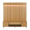 Ver imagem 7 de Rack e Painel para TV 75" 100% MDF 215cm 3 Portas Vidro Reflecta com LED Prateleira Carvalho