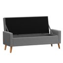 Ver imagem 3 de Recamier Bau Londres 1,20m Linho Cinza - Clique Decor Clique Decorações