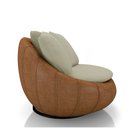 Ver imagem 7 de Kit 2 Poltronas Giratória Sala de Estar com Almofadas Afrodite Bege Caramelo Manchado Linho/pu G45 -