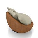 Ver imagem 6 de Kit 2 Poltronas Giratória Sala de Estar com Almofadas Afrodite Bege Caramelo Manchado Linho/pu G45 -