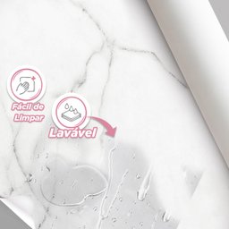 Papel de Parede Painel 3D Mármore Calacata 2M Revestimento Auto Colante Brilho Marmorizado - 4