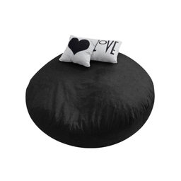 Puff Pera Redondo Gigante Suede com Enchimento Almofadão Decoração Conforto - Preto - 1