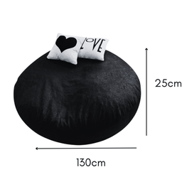 Puff Pera Redondo Gigante Suede com Enchimento Almofadão Decoração Conforto - Preto - 3