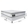 Cama Box Casal Gazin Colchão Molas Ensacadas 138x188x62cm New Branco - 3