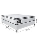 Ver imagem 3 de Cama Box Casal Gazin Colchão Molas Ensacadas 138x188x62cm New Branco